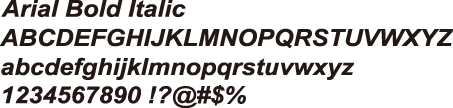 Arial Bold Italic